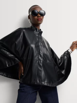 Luella Buttery Pleather Cape