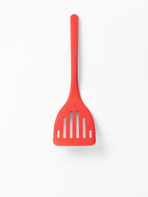 Sur La Table Silicone Slotted Turner Red