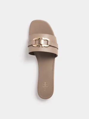 FF Hardware Flat Slip On Sandals
