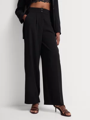 Double Button Pleated Wide Leg Co-Ord Pants