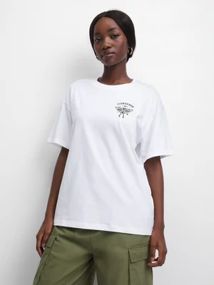 Converse Women's Mystic Butterfly White Oversized T-Shirt