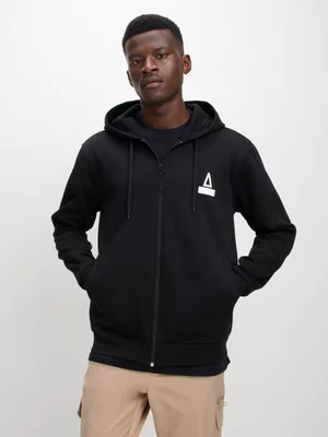 Mens APX Zip-Up Black Hoodie