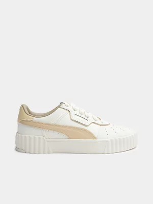 Women's Puma Carina 3.0 Luxe Beige/Gold Sneaker