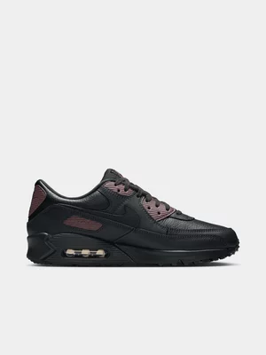 Nike Men's Air Max 90 Premium Black/Burgundy Sneaker