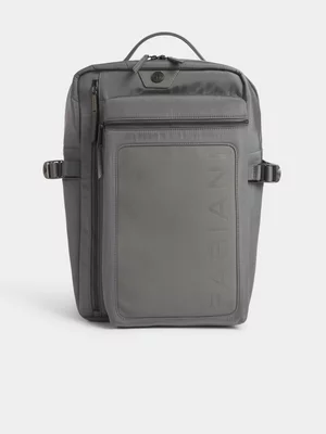 Fabiani Men's Charcoal Nylon Backpack