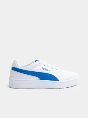 Junior Puma Court Classic Clean White/Blue Sneaker