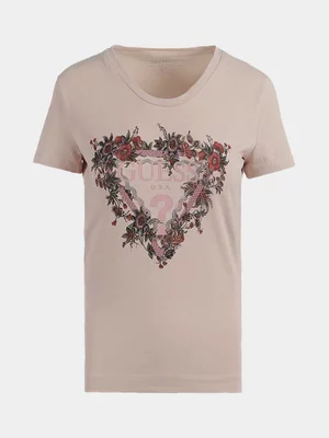 Women's Guess Pink Triangle Flowers T-Shirt