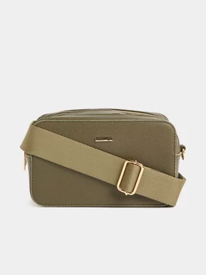 Exact Women's Fatigue Double Zip Crossbody Bag