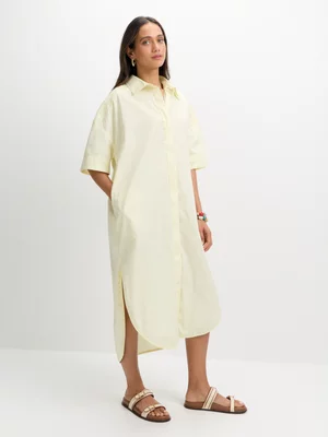 Jet Women's Yellow Short Sleeve Shirt Dress