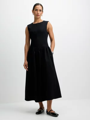 Exact Women's Black Drop Waist Denim Dress