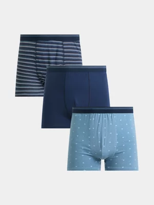 Jet Men’s 3 Pack Navy Blue Speckle Stripe Bodyshort