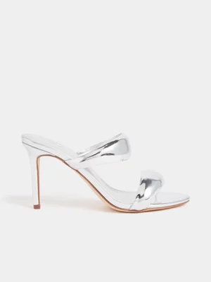 Double Strap Metallic Stilettos