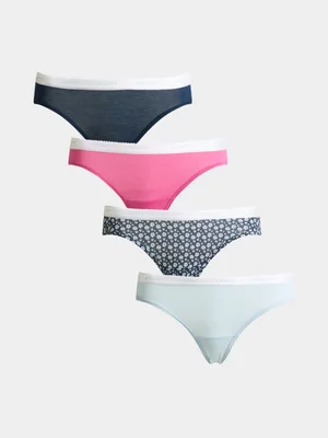 Jockey 4 Pack Navy Fuschia Daisy Delight Bikini