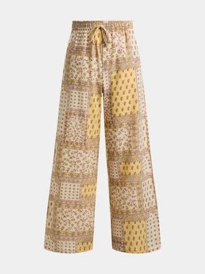 Jet Teen Girls Yellow Paisley Wide Leg Trouser