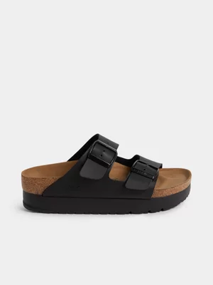 Birkenstock Women's Arizona Platform Black Slide