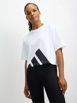 adidas Womens Essential Big Logo Boyfriend Black/White Tee