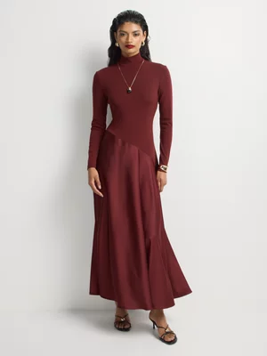 Luella Asymmetrical Waist Combo Dress