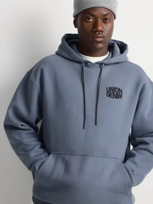 Union-DNM Men's Branded Grey Fleece Hoody 