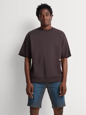 Relay Jeans Men's Skinny Abrasion Blue Coated Shorts