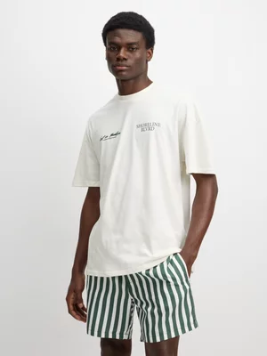 Jet Mens White Oversized Coastal Tee