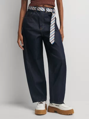 The FIX Women's Raw Wash 100% Cotton Barrel Jeans