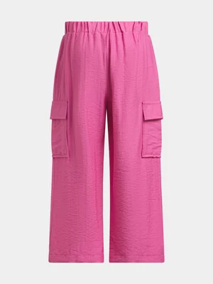 Jet Younger Girls Pink Soft Cargo Pants