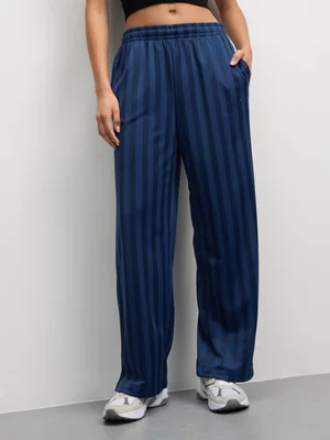 Nike Women's Mid-Rise Loose Jacquard Striped Navy Track Pants