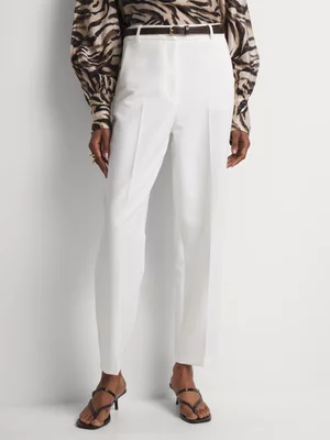 Tapered Belted High Waist Pants