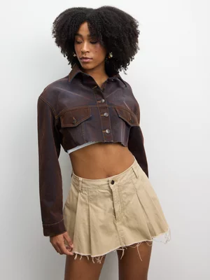 The FIX Women's Brown 100% Cotton Flock Jacket