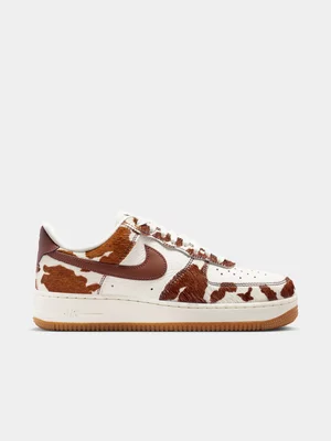 Nike Women's Air Force 1 '07 Brown/Sail Animal Print Sneaker
