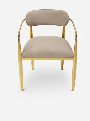 Eldon Dining Chair Brass Leg Velvet Caramel
