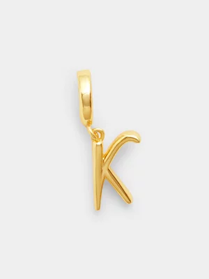 14ct Gold Plated Initial K Charm