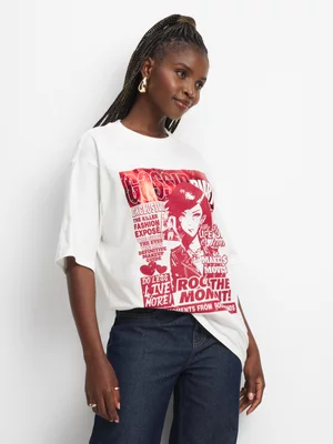 The FIX Women's White Gossip Diary Graphic Top