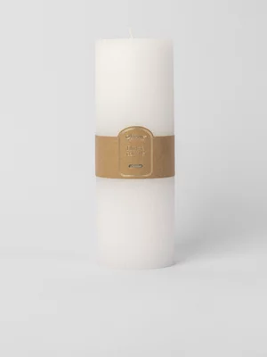 Ribbed Cylindrical Candle White 7x20cm