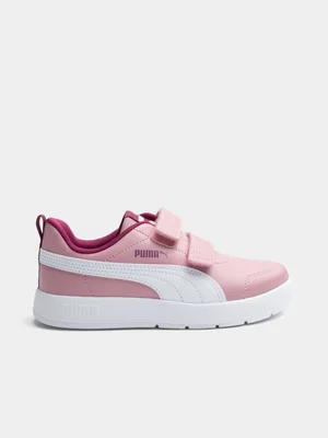 Kids Puma Courtflex Pink/White Sneaker