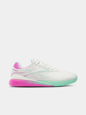 Reebok Womens Nano X5 Edge White/Pink Training Shoes