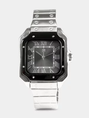 Markham Men's Roman Metal Silver Watch