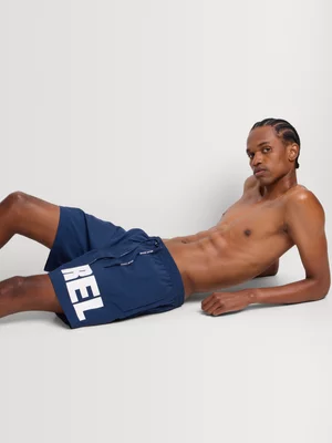 Relay Jeans Men's Panel Printed Navy Swim Short