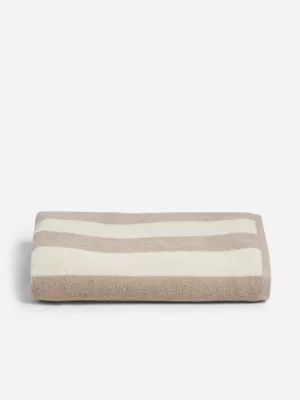 Jet Home Stone Celeste Stripe Bath Sheet