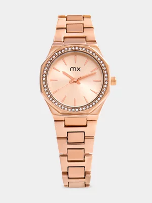 MX Rose Plated Blush Dial Bracelet Watch 