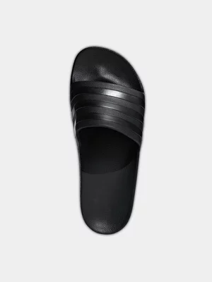 adidas Mens Adilette Aqua Black Slides 
