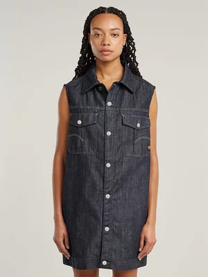 G-Star Women's Oversized Sleeveless Denim Blue Dress