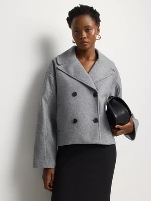 Wide Collar Double Breasted Pea Coat