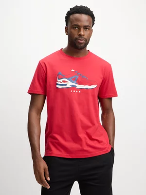 Mens APX Simplistic Line  Red Graphic Tee