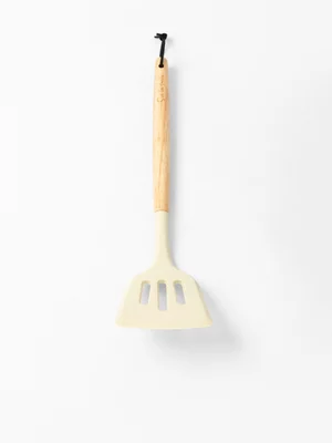 Sur La Table Ivory Slotted Turner with Acacia Wood Handle