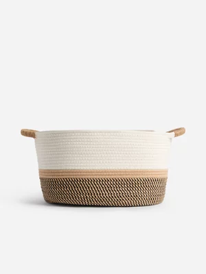 Jet Home Cream And Natural Cotton Rope Basket