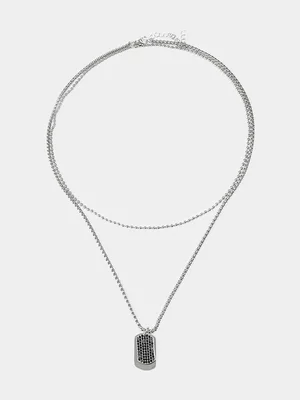 Markham Men's Double Disc Plug Chain Necklace