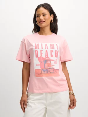 Exact Women's Pink Graphic Print T-Shirt