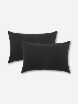 Volpes Egyptian Cotton 300tc Black Pillowcase Pair