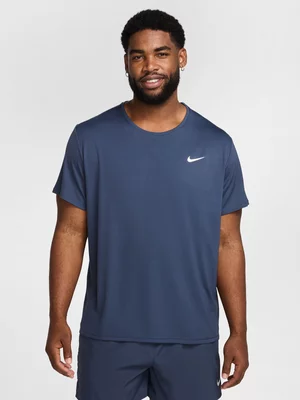 Nike Mens Miler Dri-Fit UV Blue/Reflective Silver Running Top